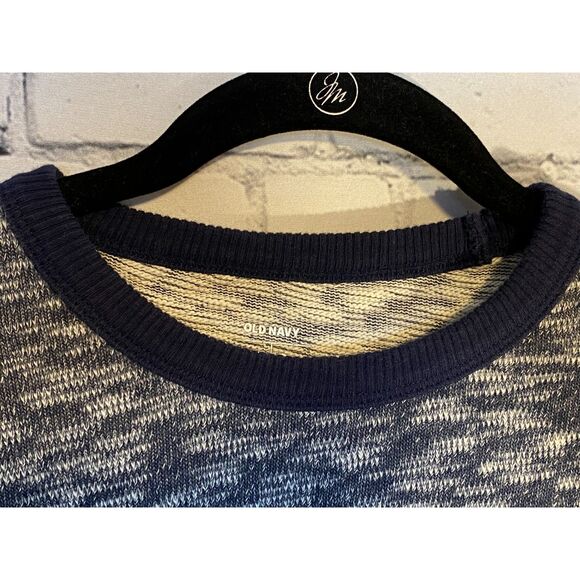 Old Navy Men's Long Sleeve Crewneck Sweater Size L Navy and White - Picture 4 of 7